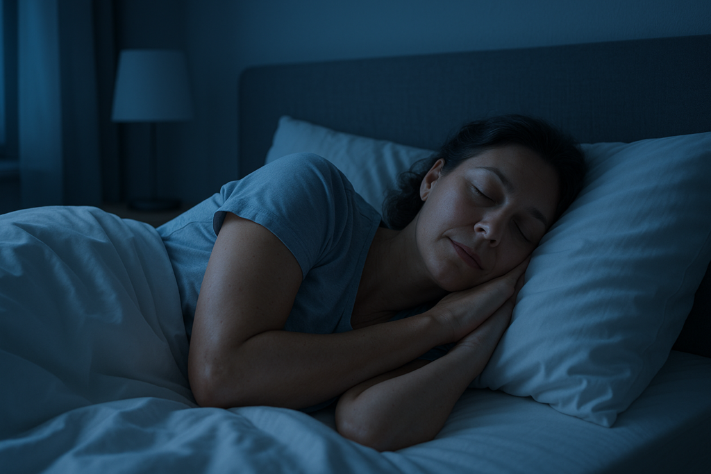 Symbolbild: Person im erholsamen Tiefschlaf – IHHT, Sauerstoffwechsel und Melatonin